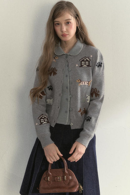 Pink and Gray Doll Collar Top