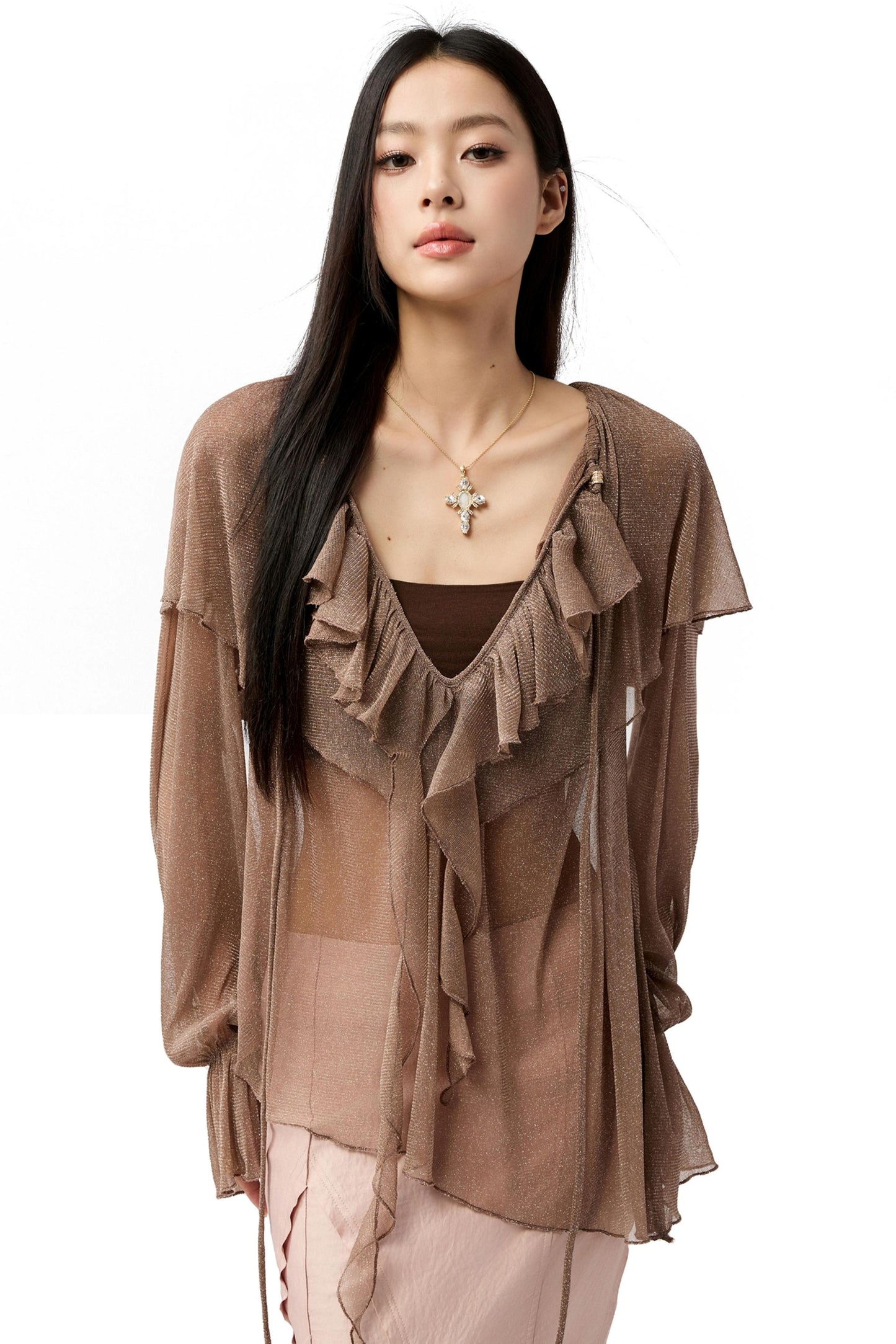 Slim Glitter Cover-Up Top Set