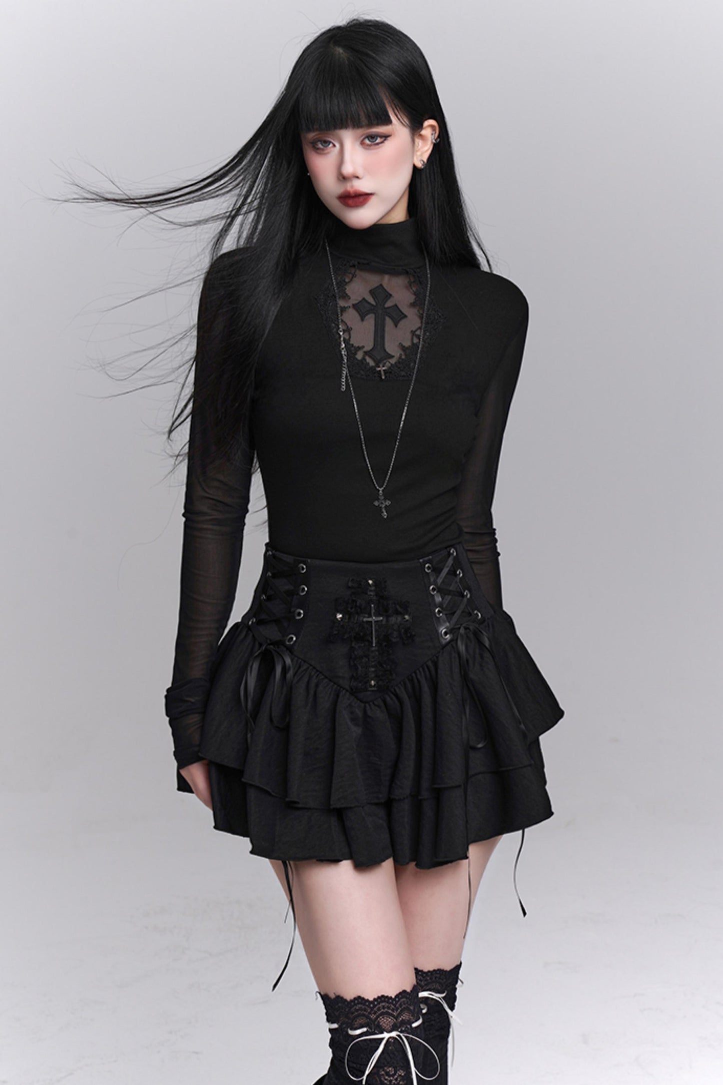 Gothic Black Slim Top