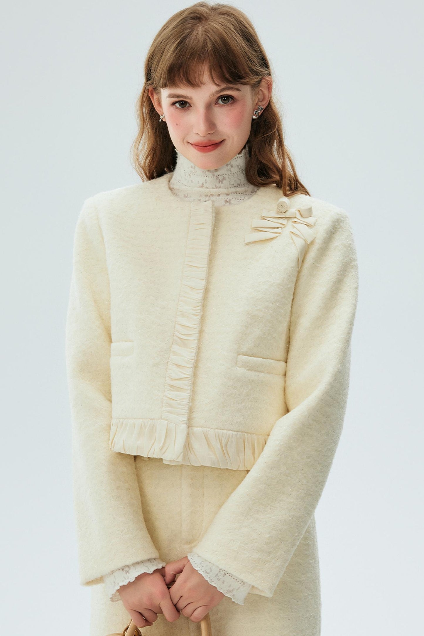 Silver Sparkle Jacket & Skirt Set-Up