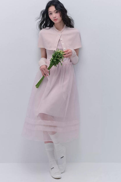 Elegantes Umhang-Rock-Kleid-Set 