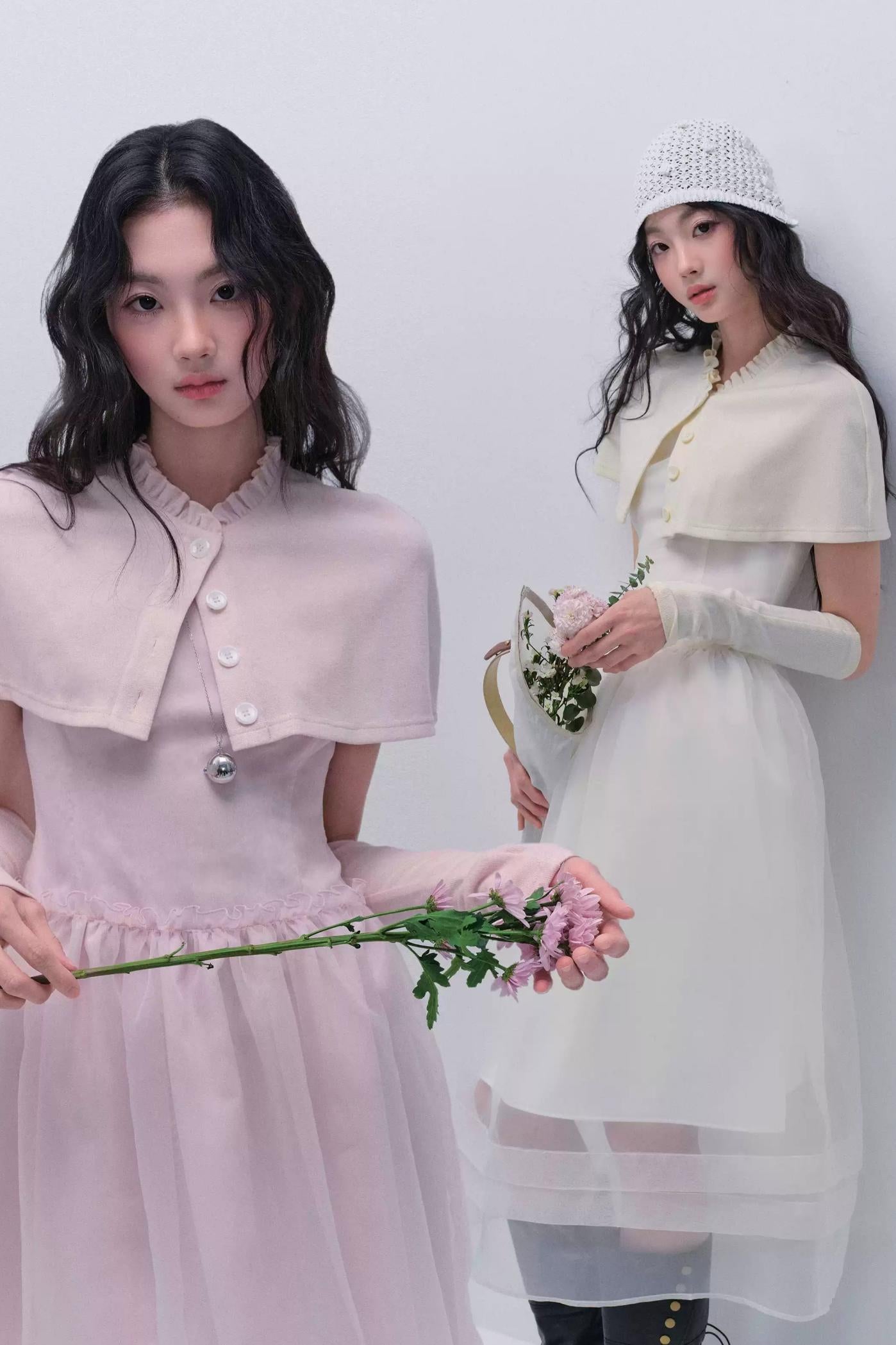 Elegantes Umhang-Rock-Kleid-Set 