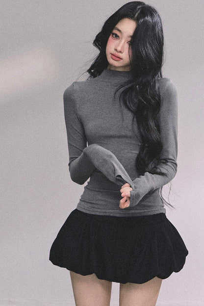 Lightweight Knit Shawl Turtleneck Sweater Set