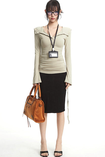 Retro Light Green Hooded Top