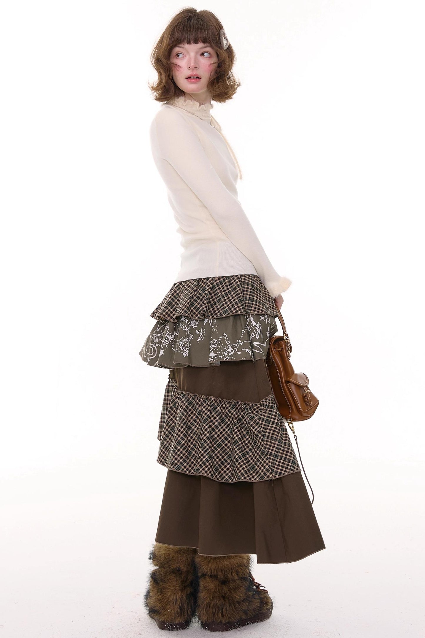 Bow-Knot Ruffled Knit Top