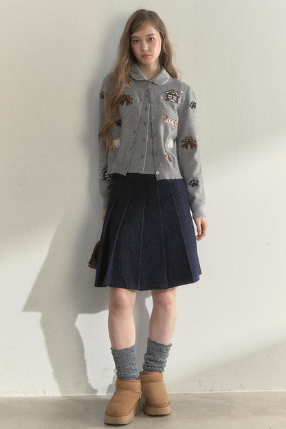 Pink and Gray Doll Collar Top