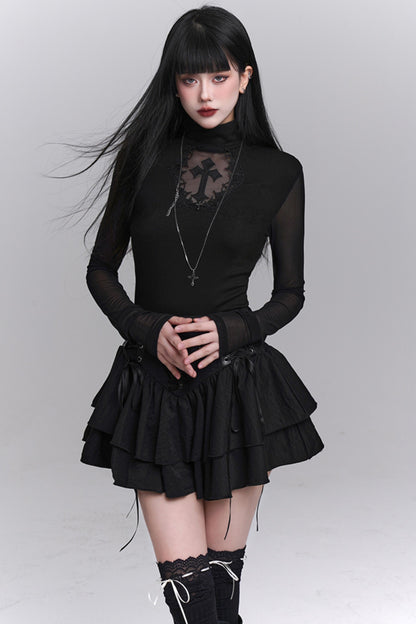 Gothic Black Slim Top