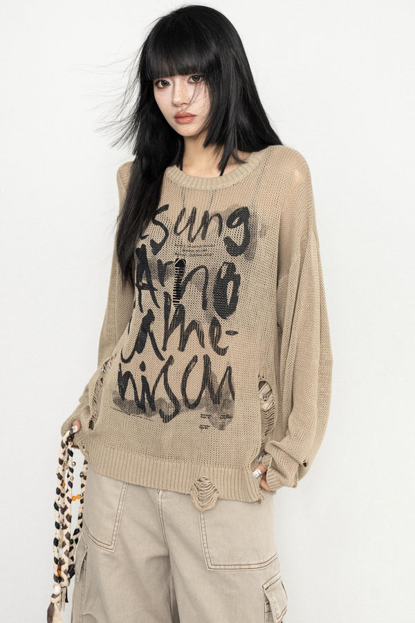 Vintage English Print Long Sleeve Blouse Shirt