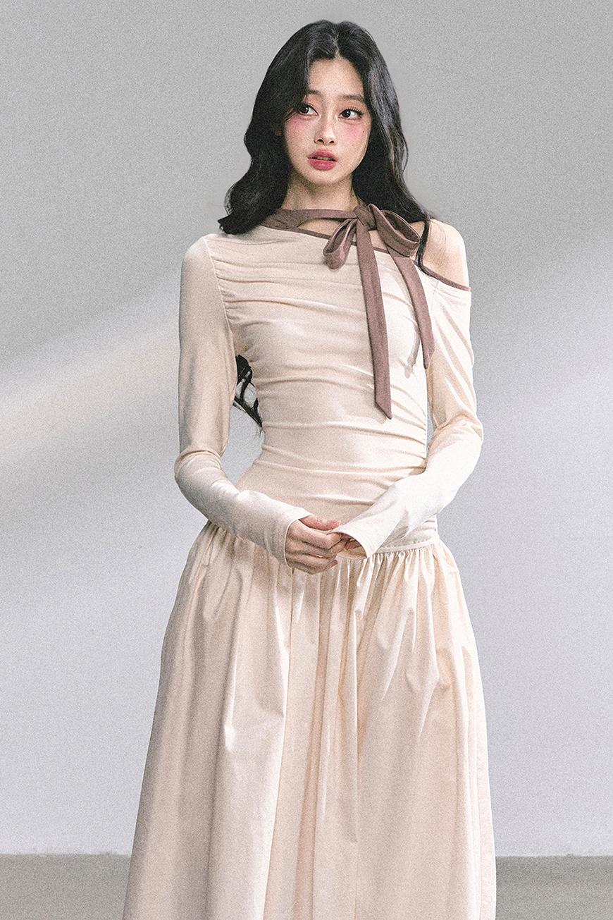 Autumn Waist Slimming Long Dress