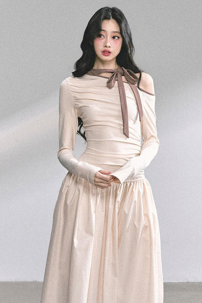 Autumn Waist Slimming Long Dress