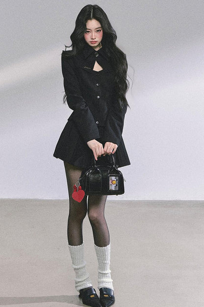 Gatsby Daughter Two-Piece Black Jacket Set-Up