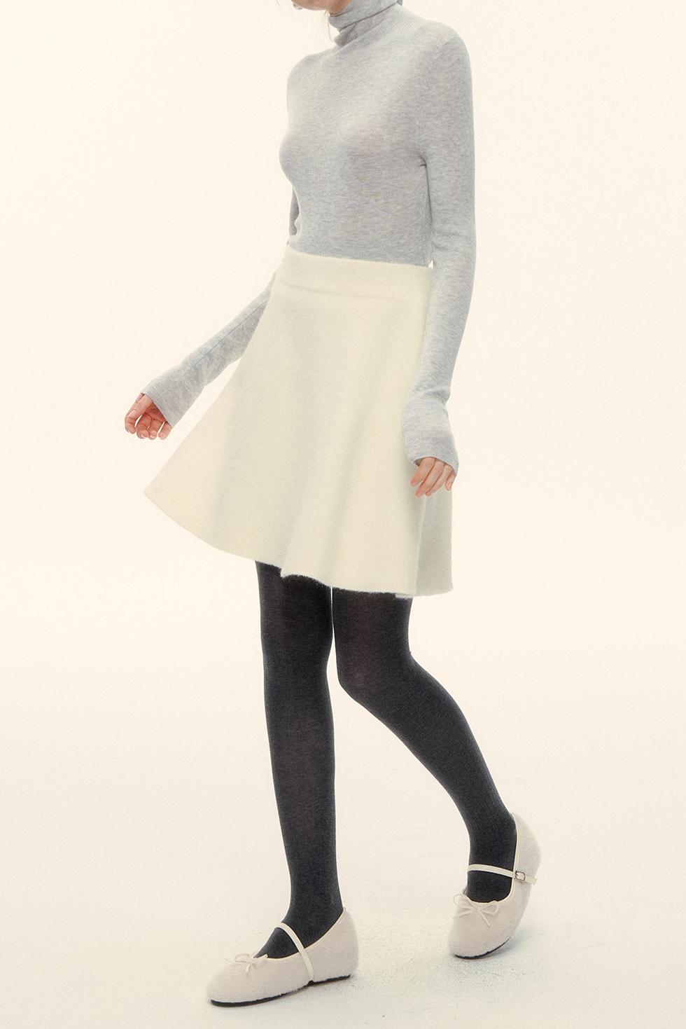 Wool Fur Collar Knit Jacket Set-Up