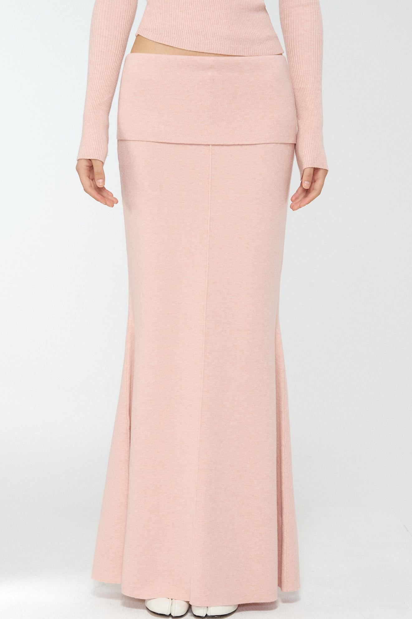 Pink Fur Collar Sweater With Fur Collar Set-Up