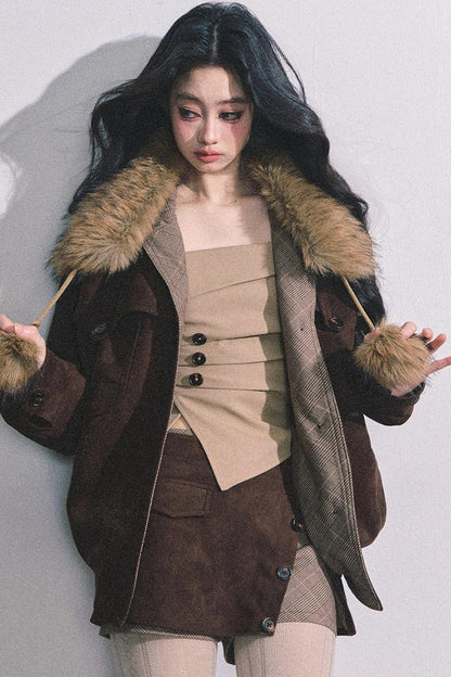 Autumn Puffy Two-Piece Skirt Set-Up