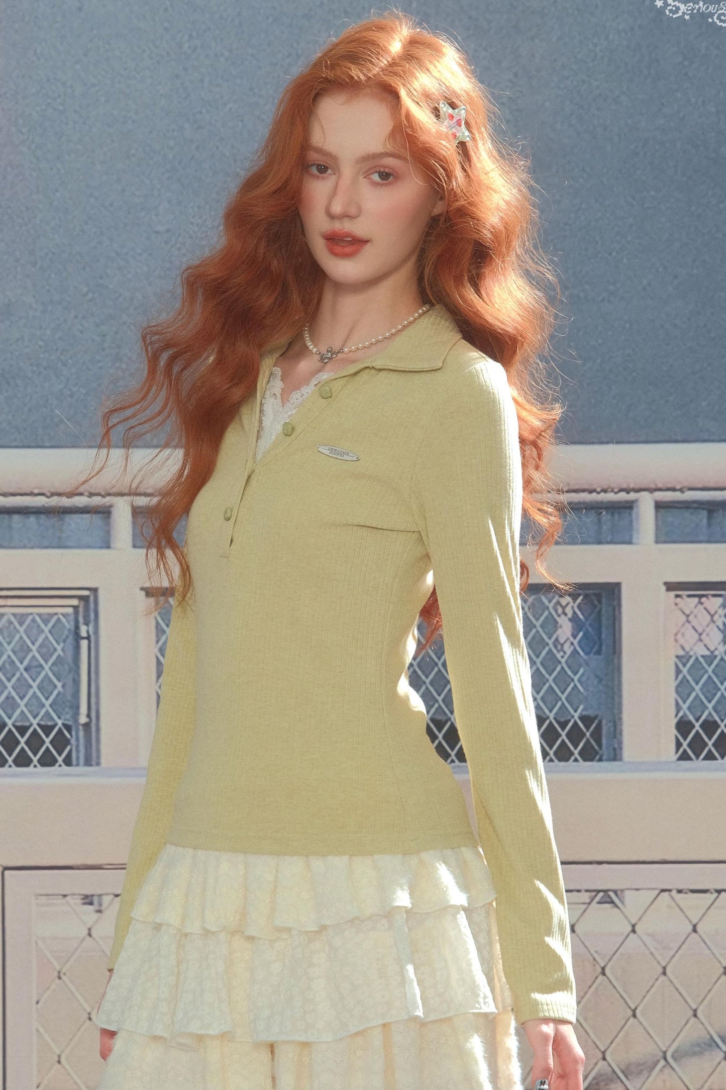 Zizifei Knit Lace Top