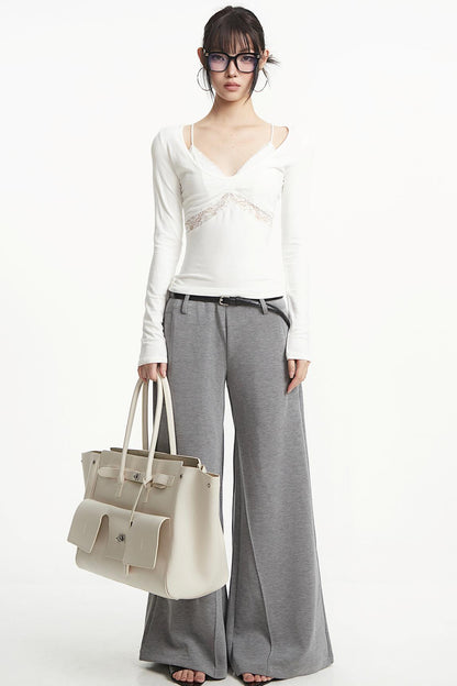 Retro Gray Two-Piece Top