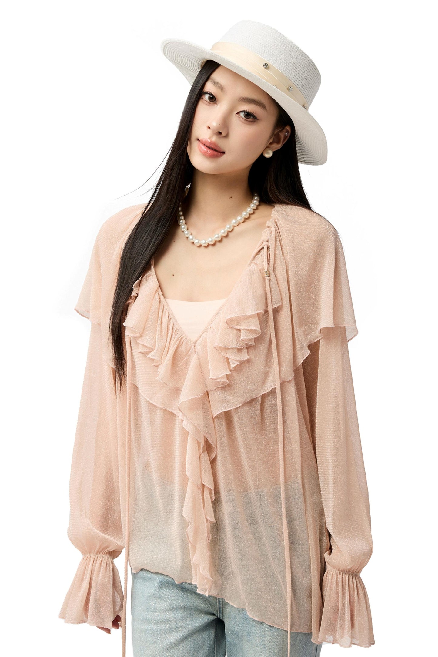 Slim Glitter Cover-Up Top Set