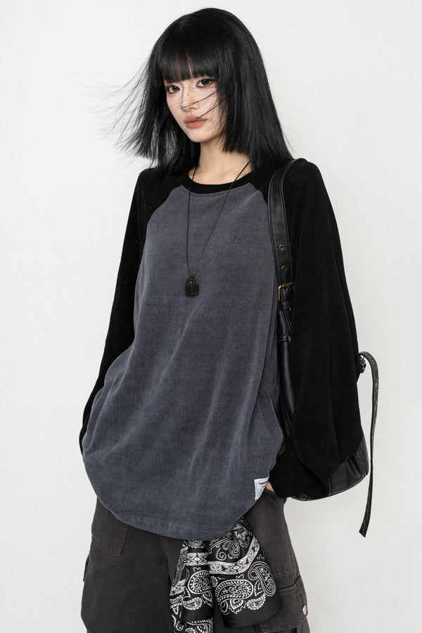 Retro Patchwork Long Sleeve Tee