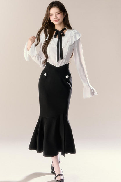 Completo camicia con vita alla francese e gonna a sirena
