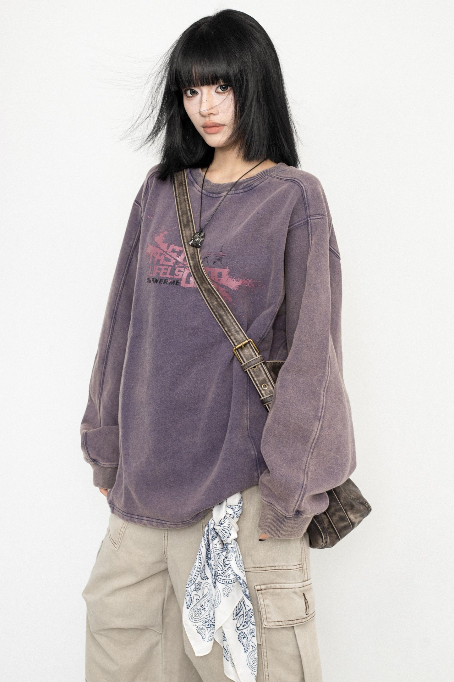 Vintage Wash Oversized Long Sleeve Tee