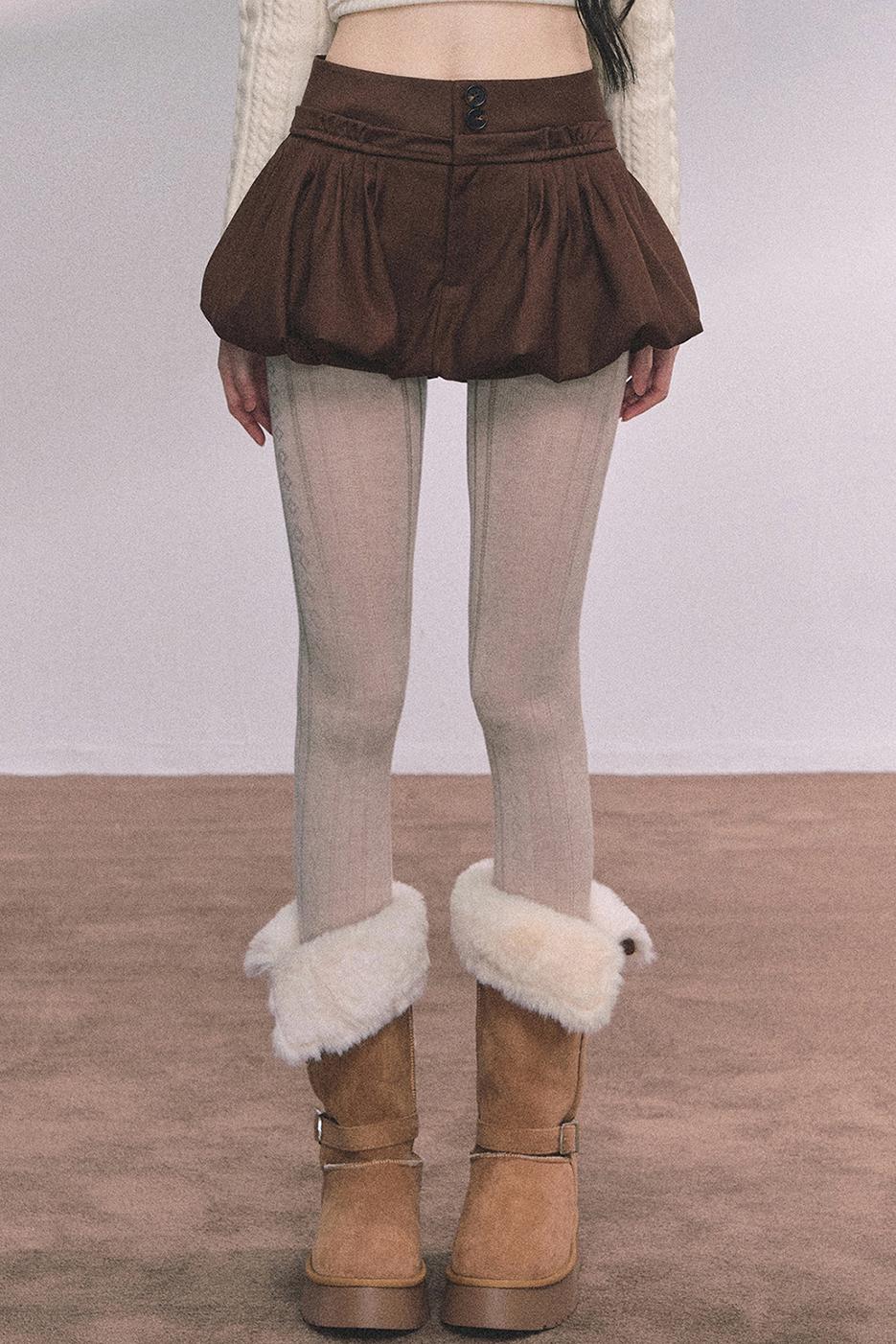 French Fluffy Autumn A-Line Skirt