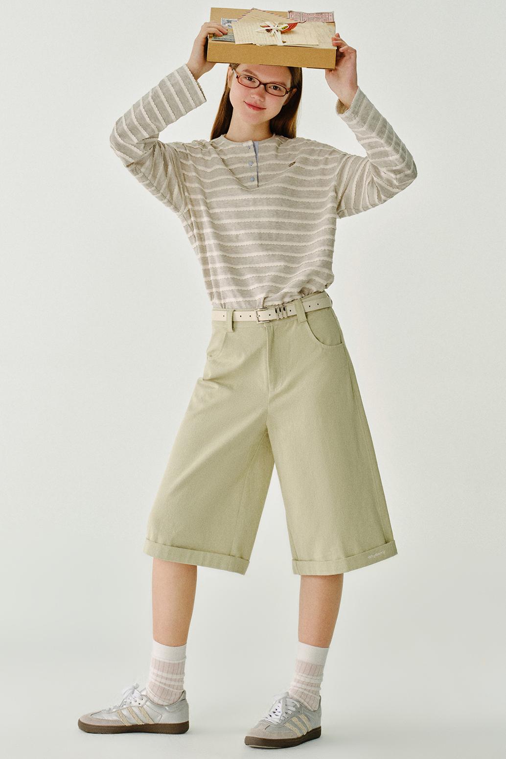 수월한 면 반바지 