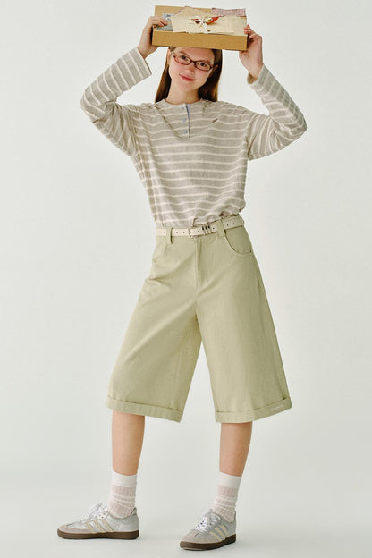 수월한 면 반바지 