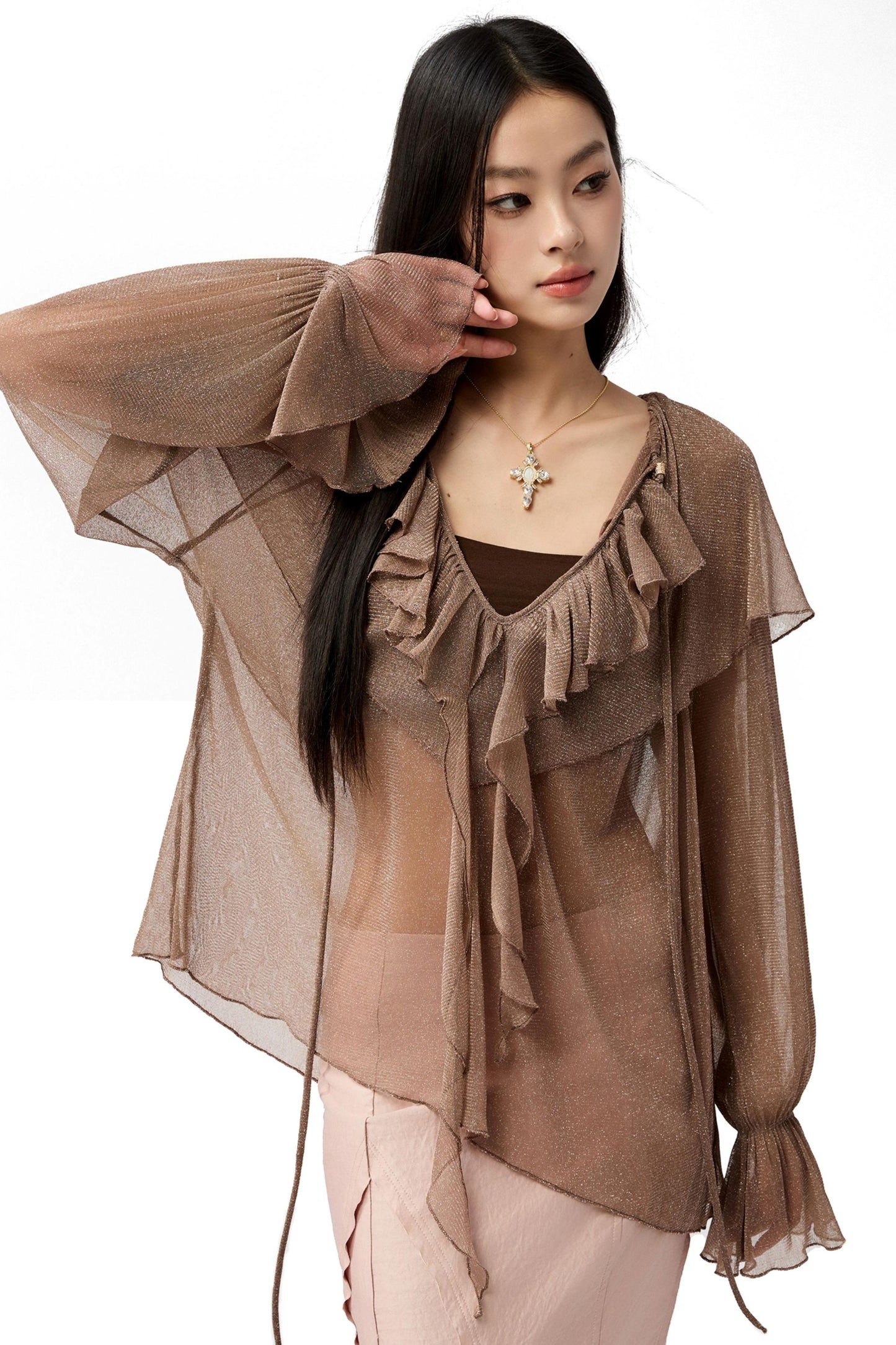 Slim Glitter Cover-Up Top Set