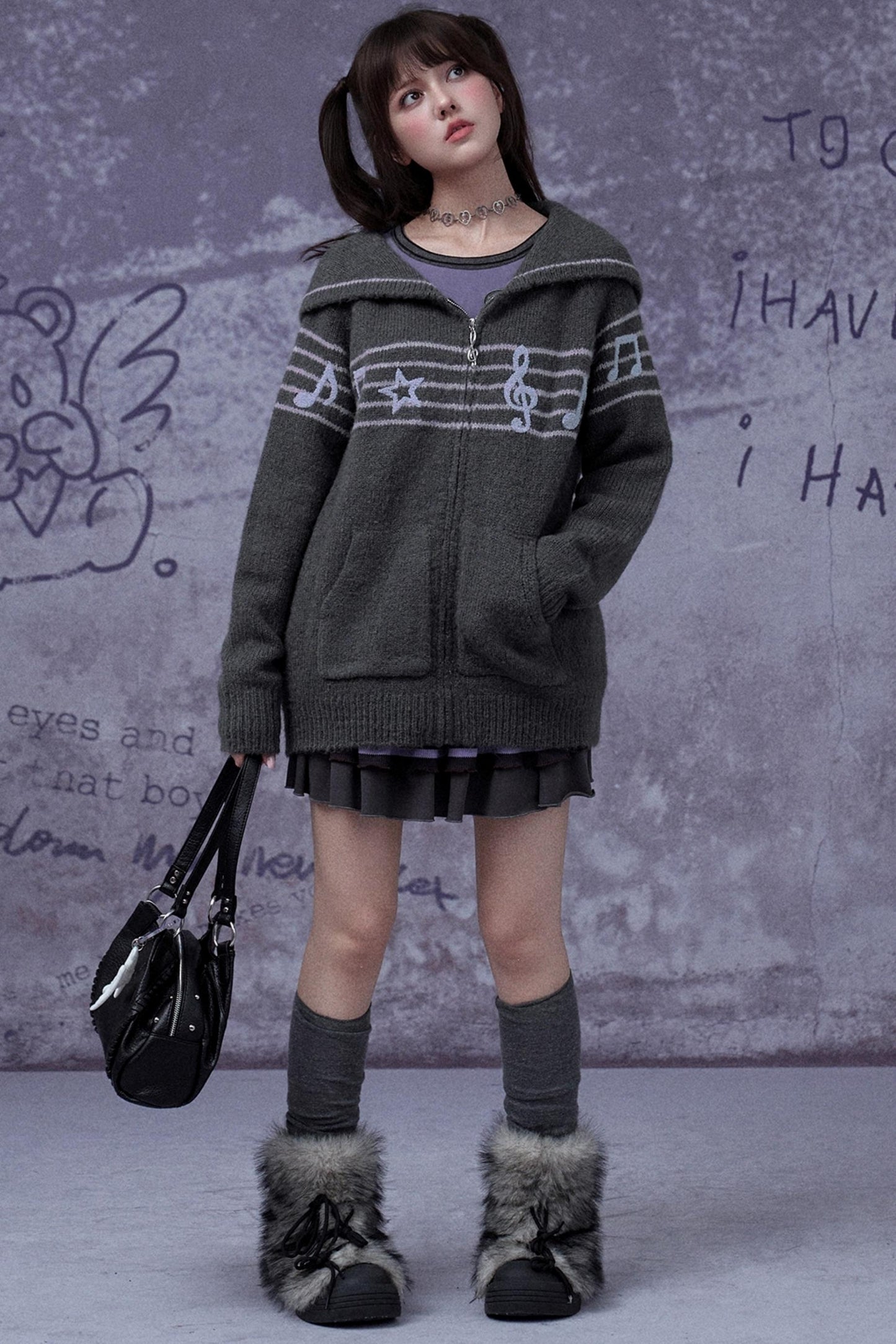 Sweet Cool Lapel Knit Sweater