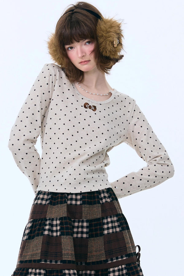 Polka Dot Knitted Top