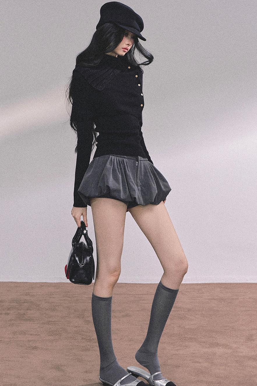 Korean Knit T-Shirt Shawl Set