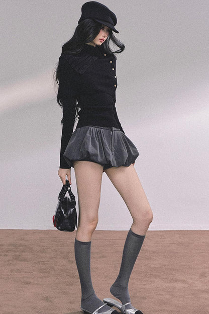 Korean Knit T-Shirt Shawl Set