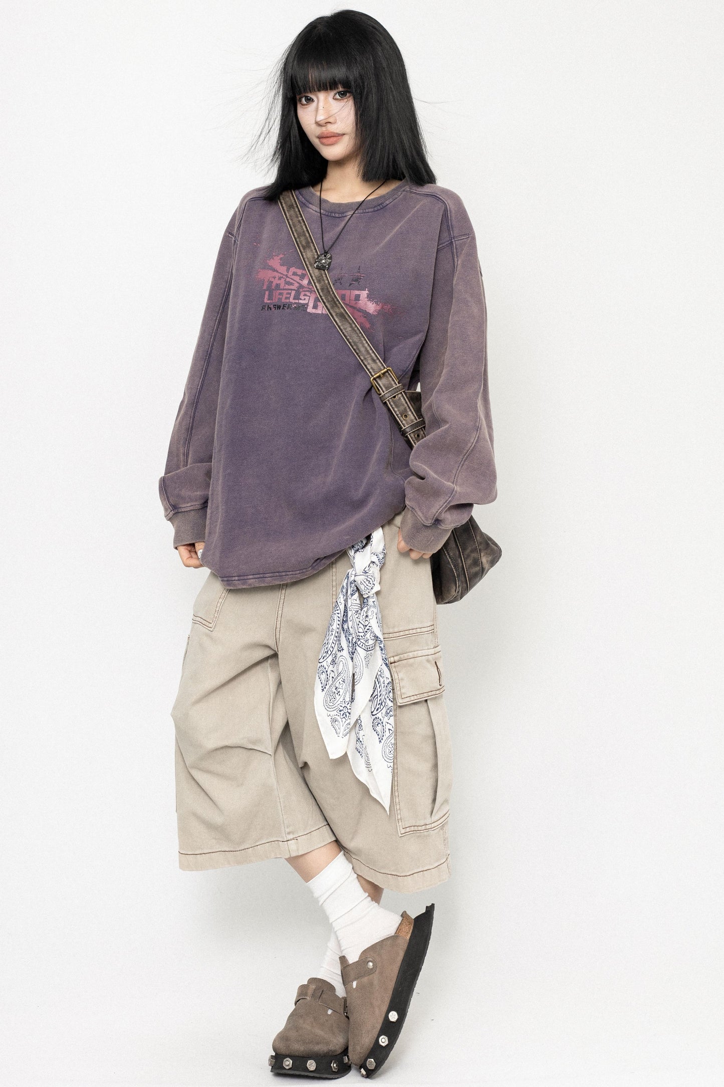 Vintage Wash Oversized Long Sleeve Tee