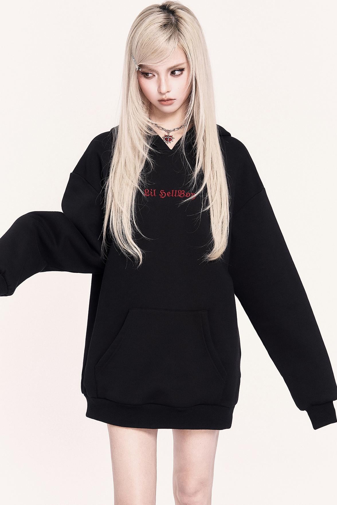 Dark Sweet Devil Hooded Dress Set-Up