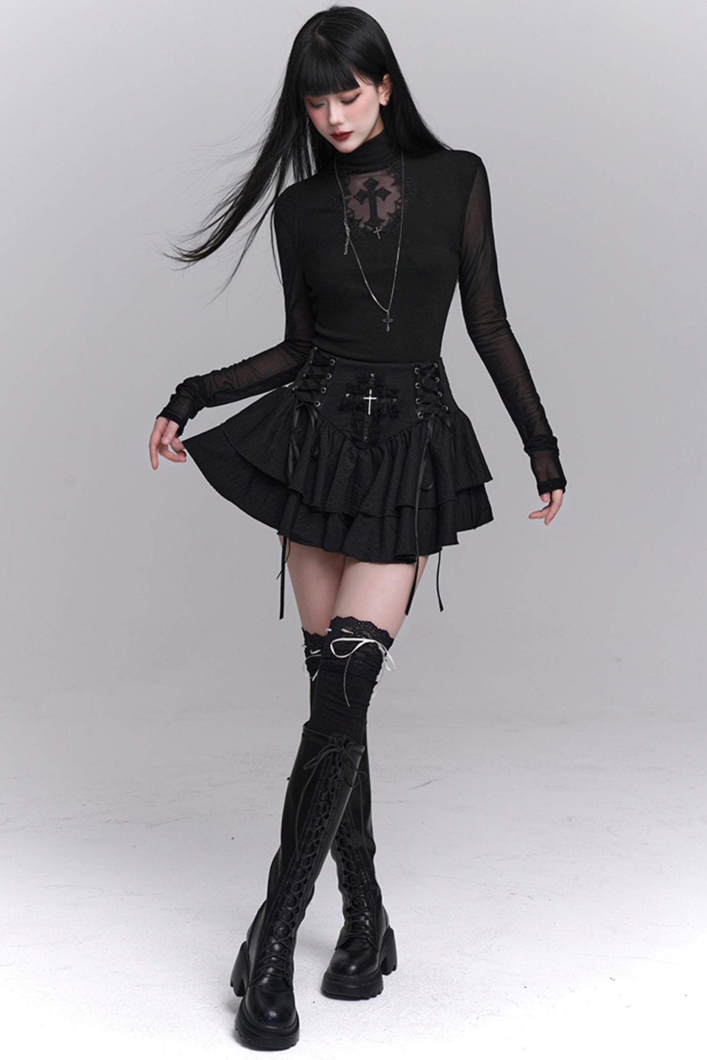Gothic Black Slim Top