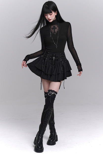 Gothic Black Slim Top