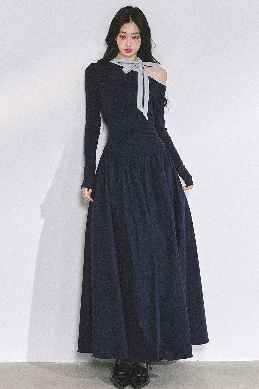 Autumn Waist Slimming Long Dress