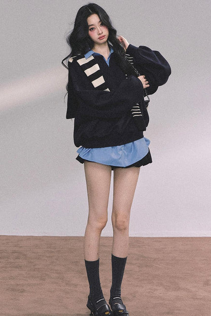 Gaozhi American Oversize Sweatshirt Set-Up