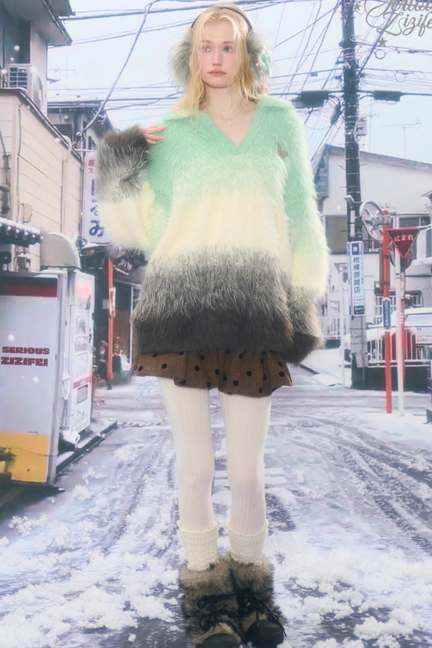 Retro Gradient V-Neck Sweater