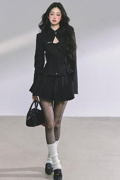 Gatsby Daughter Two-Piece Black Jacket Set-Up