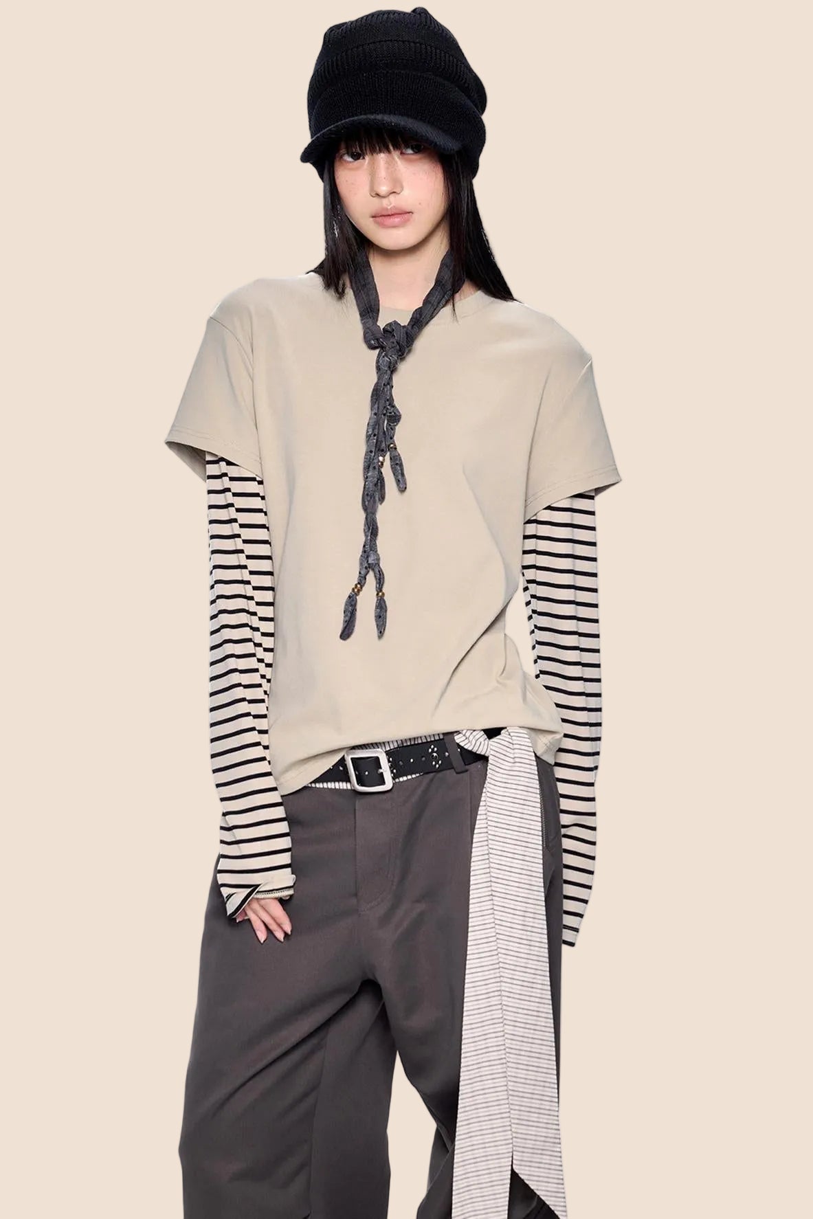 Striped Patchwork Retro Top