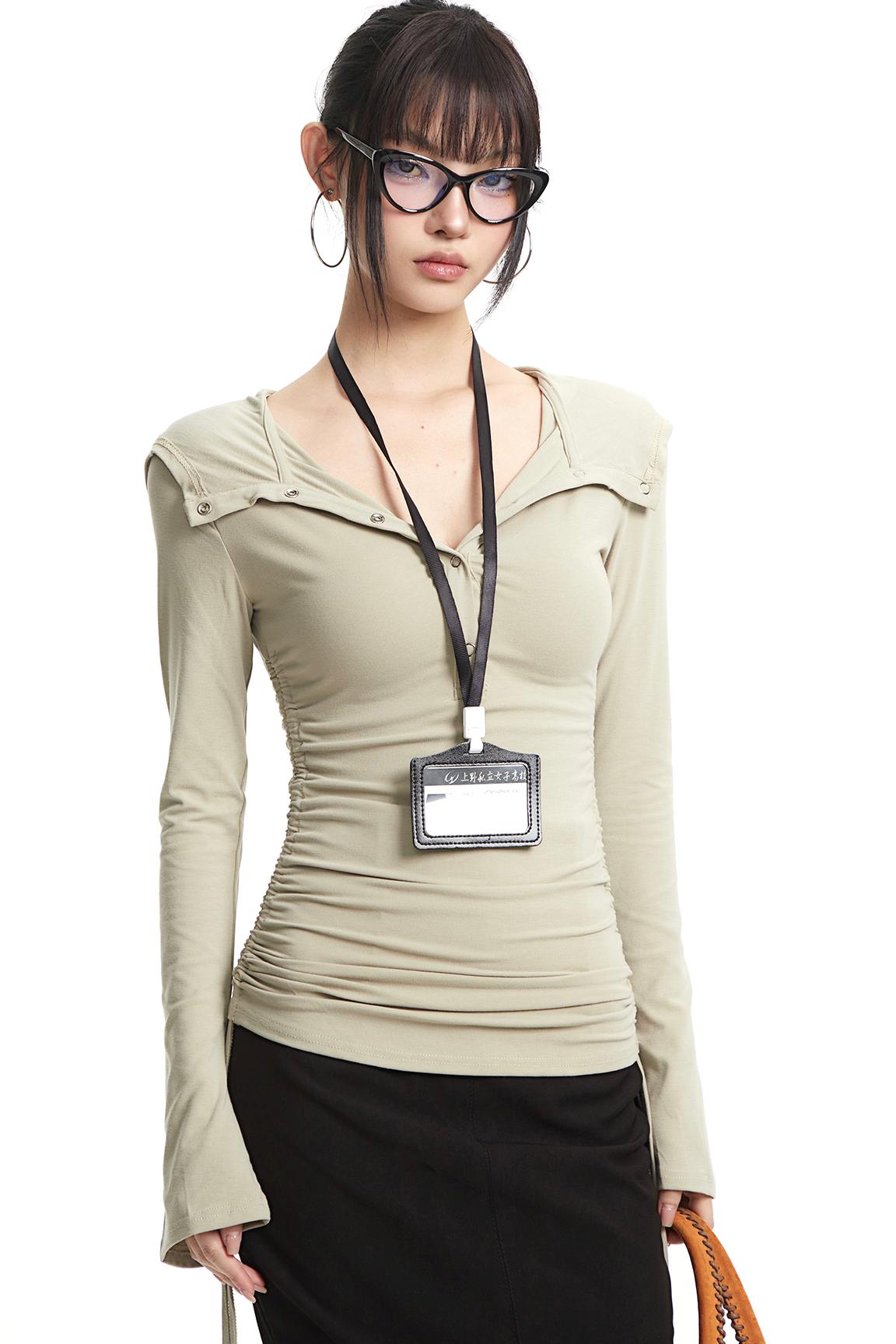 Retro Light Green Hooded Top