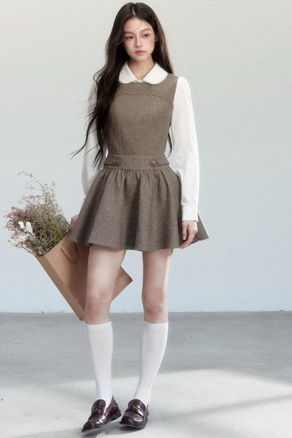 Fragile Pine Vest Dress And Shirt Set-Up