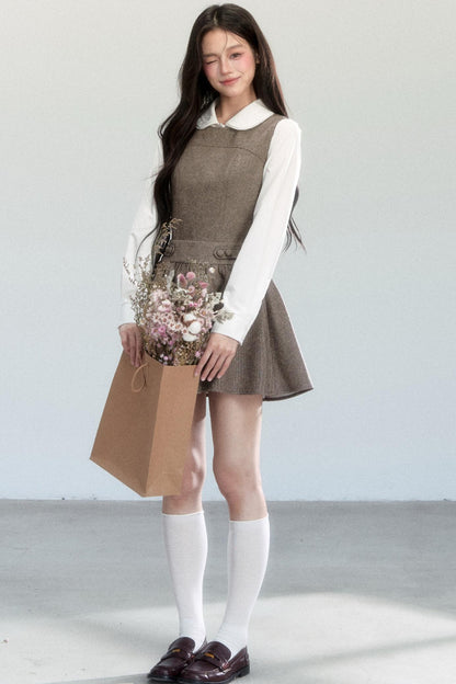 Fragile Pine Vest Dress And Shirt Set-Up