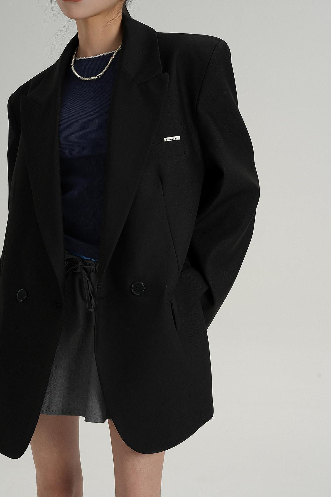 Chic Black And Cream Elegant Jacket