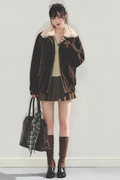 Suede Vintage Biker Jacket