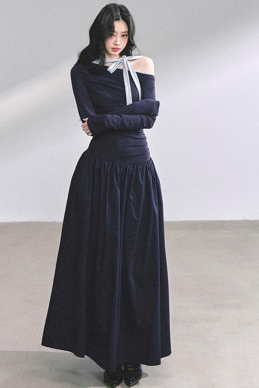 Autumn Waist Slimming Long Dress