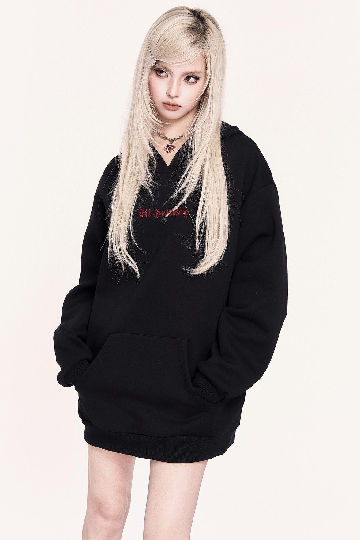 Dark Sweet Devil Hooded Dress Set-Up