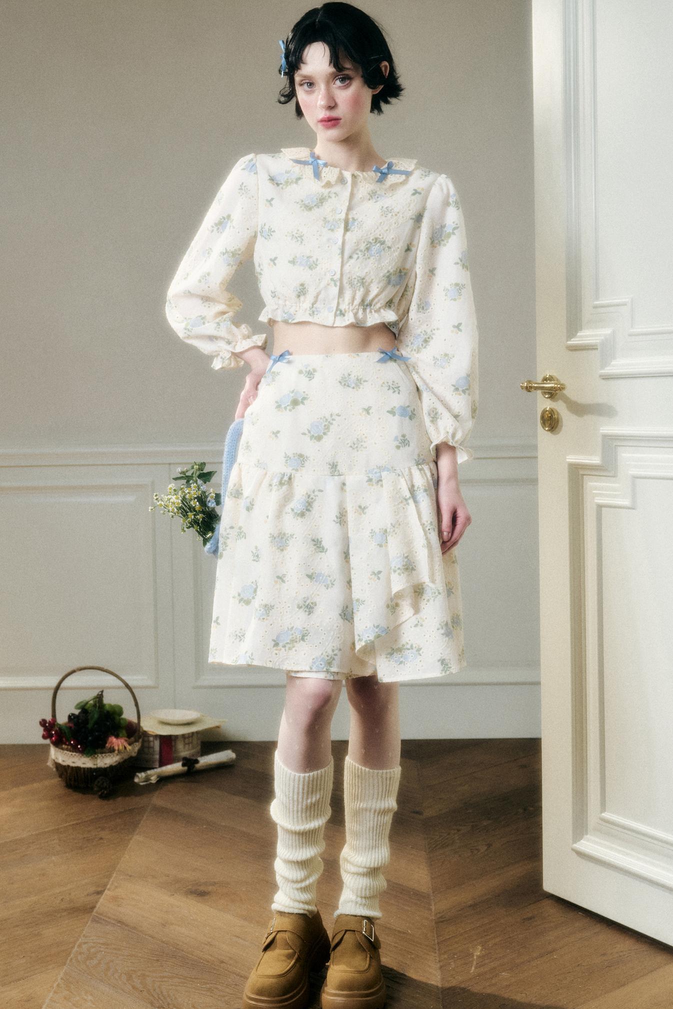 Sea Of Glass Cotton Skirt Set-Up