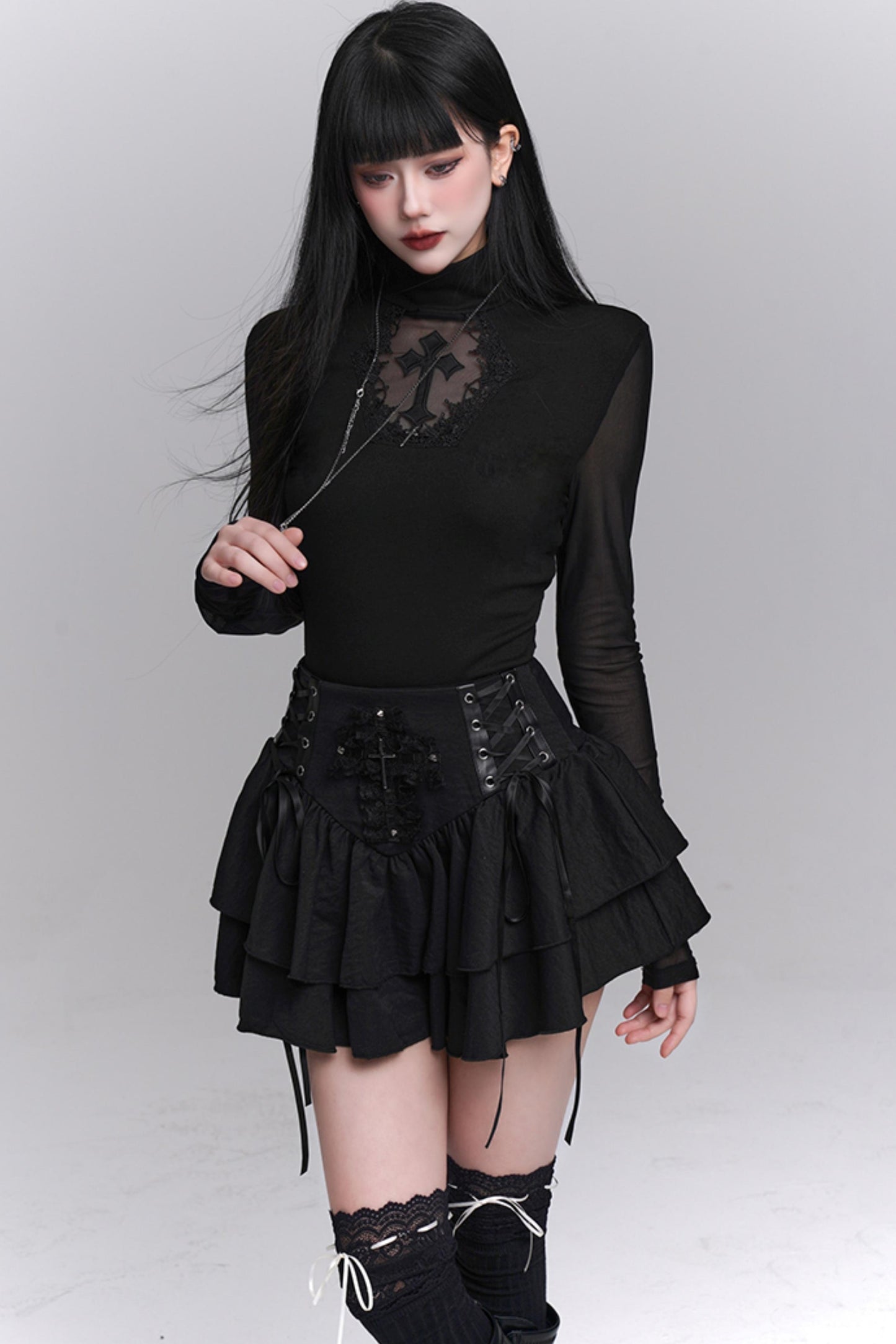 Gothic Black Slim Top